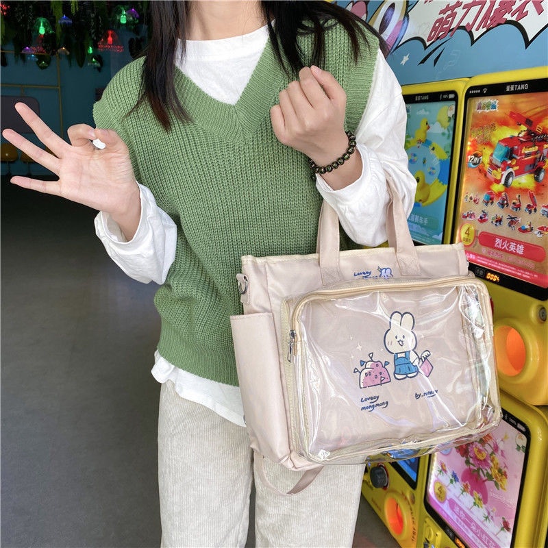 Ba lô trong suốt, túi messenger, ba lô, túi wego, túi búp bê jk 20cm nữ xinh xắn, dung tích lớn cho nữ, đeo vai trong suốt mới, túi xách messenger，túi xách nữ