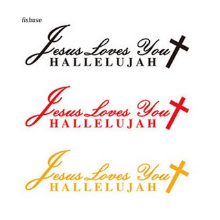Đề can phản quang dán xe hơi/ xe tải hình chữ JESUS LOVES YOU HALLELUJAH cỡ 22x8cm