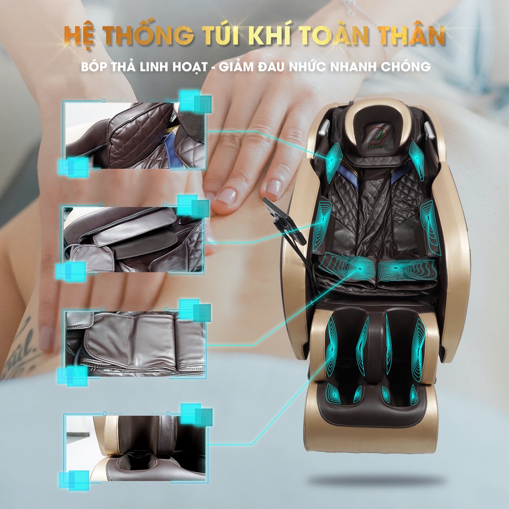 Ghế massage toàn thân Funiko F11 4D di chuyển thư giãn trị liệu toàn thân bảo hành chính hãng 10 năm