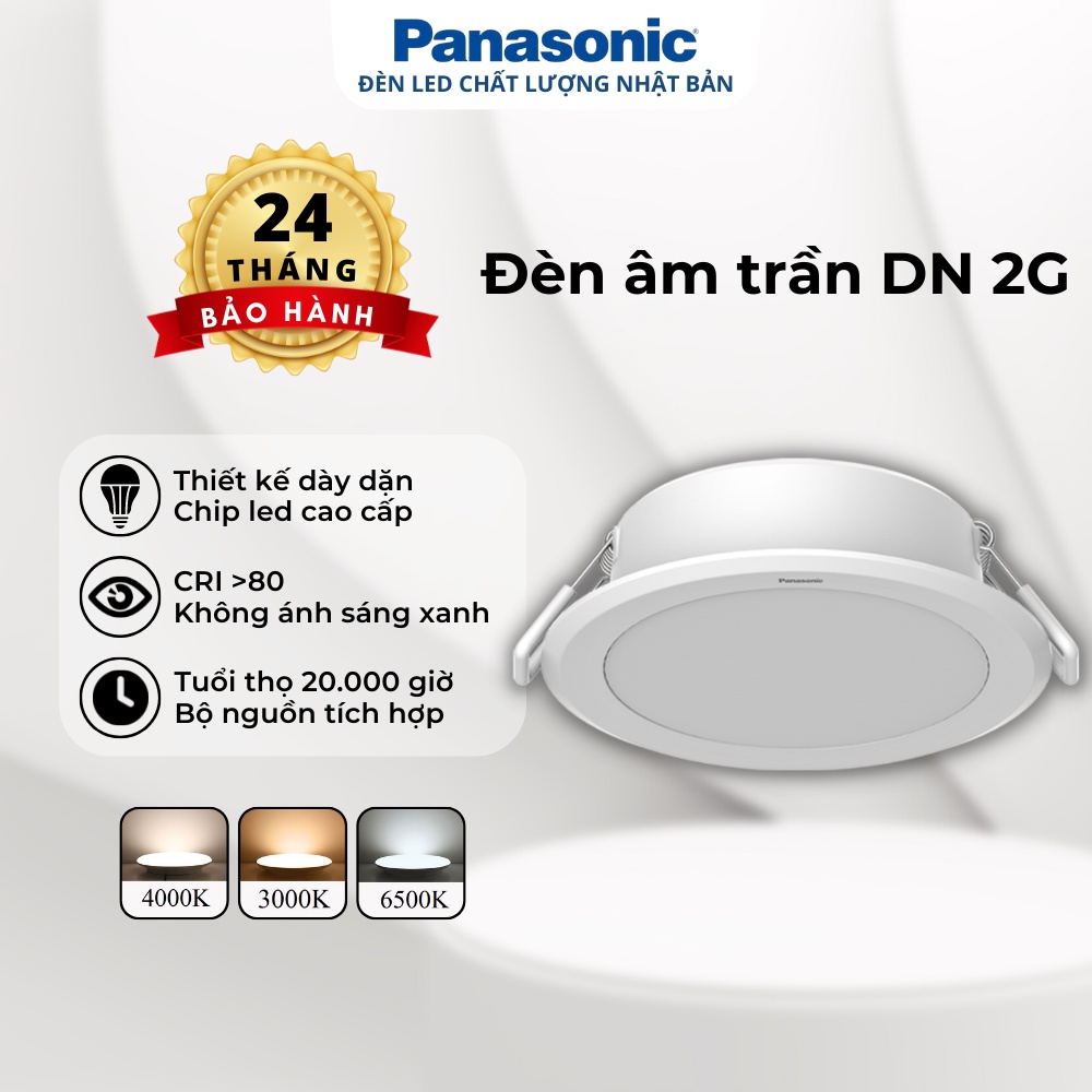 Đèn LED âm trần Downlight Đơn sắc Panasonic DN 2G Công suất (6W,9W,12W,15W,18W,24W)