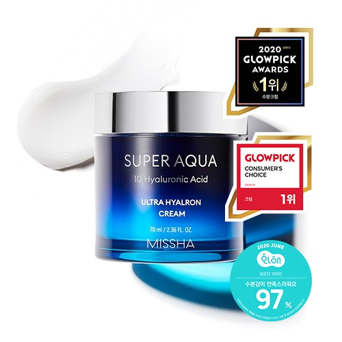 Kem Dưỡng Missha Super Aqua Ultra Hyaluron Cream Dưỡng Ẩm và Phục Hồi Da 70ml