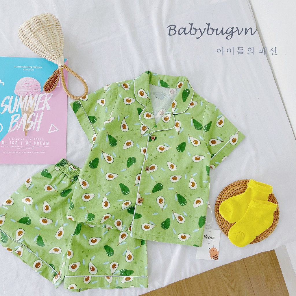 Bộ đồ ngủ cộc tay cho bé - Babybugvn - Bộ cotton xuất hàn