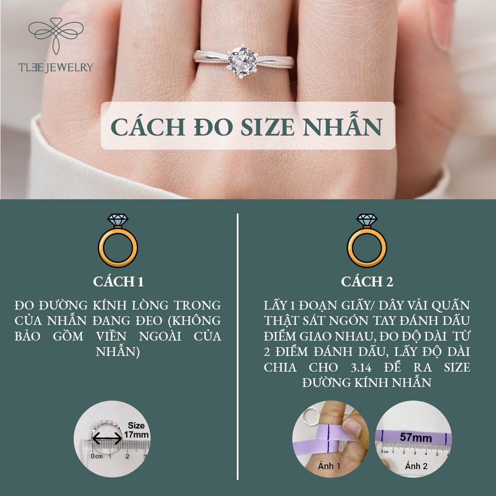 Nhẫn bạc nữ TLEE ổ đá nhỏ tròn 6 chấu lấp lánh sang trọng NCJ A0184