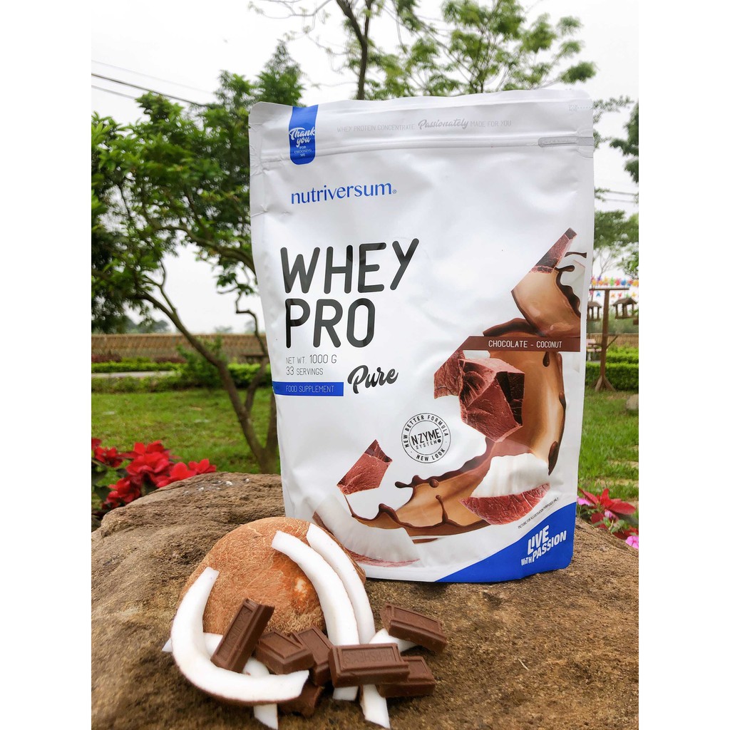 Wheyprotein WHEY PRO NUTRIVERSUM _Sữa tăng cơ giá rẻ, chất lượng cao, 1000G/33 lần dùng