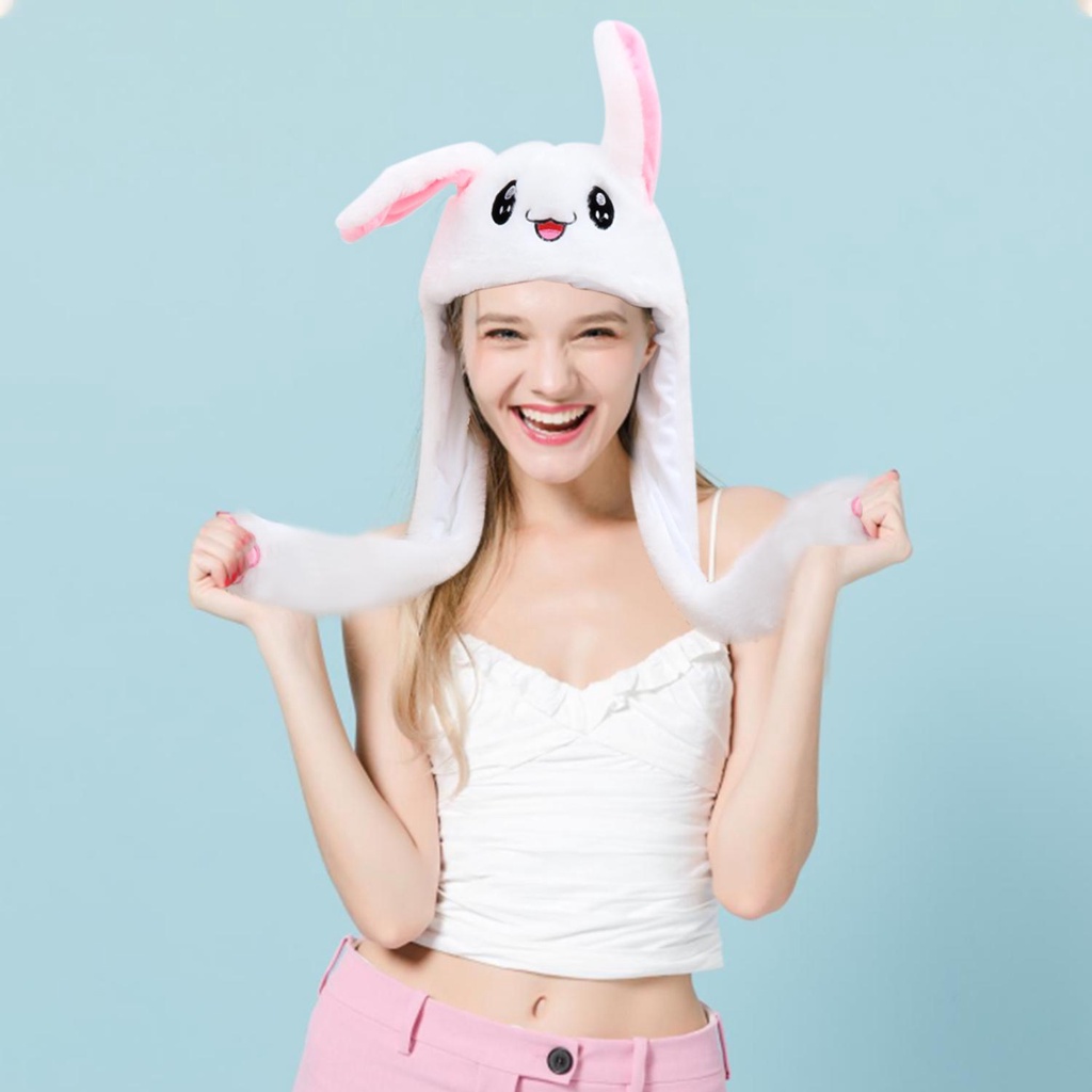 Mũ Tai Thỏ Nhồi Bông Hoạt Hình Dễ Thương Dành Cho Nữ