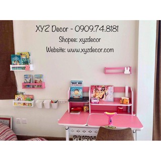 COMBO 5 KỆ SÁCH TREO TƯỜNG THANH NGANG MÀU TRẮNG XYZDECOR