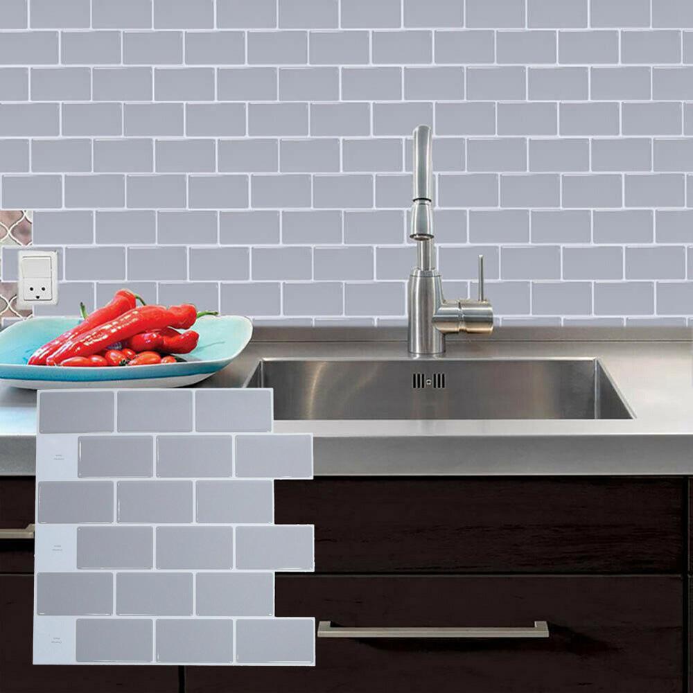 Sticker Dán Tường Tự Dính Họa Tiết Gạch Sứ Cổ Điển Trang Trí Nhà Bếp Phòng Tắm DIY