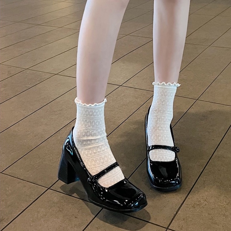 GIÀY LOLITA CAO GÓT VINTAGE PATENT LEATHER MARYJANE NỮ RETRO