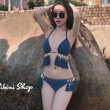 Sét bộ bikini đi biển đan móc sexy