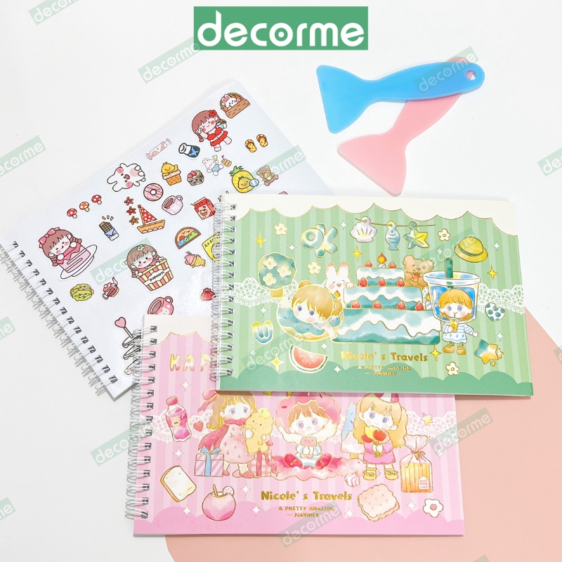 Sổ chiết và lưu trữ sticker washi size A5 có lò xo Decorme Sổ bảo quản hình dán washi tape
