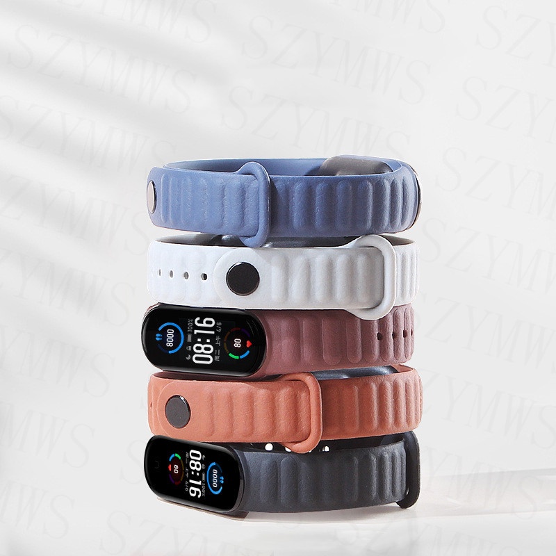 Dây Đeo Thay Thế Chất Liệu Silicon Màu Trơn Cho Xiaomi Mi Band 5 6 7 Mi Band 7 6 5