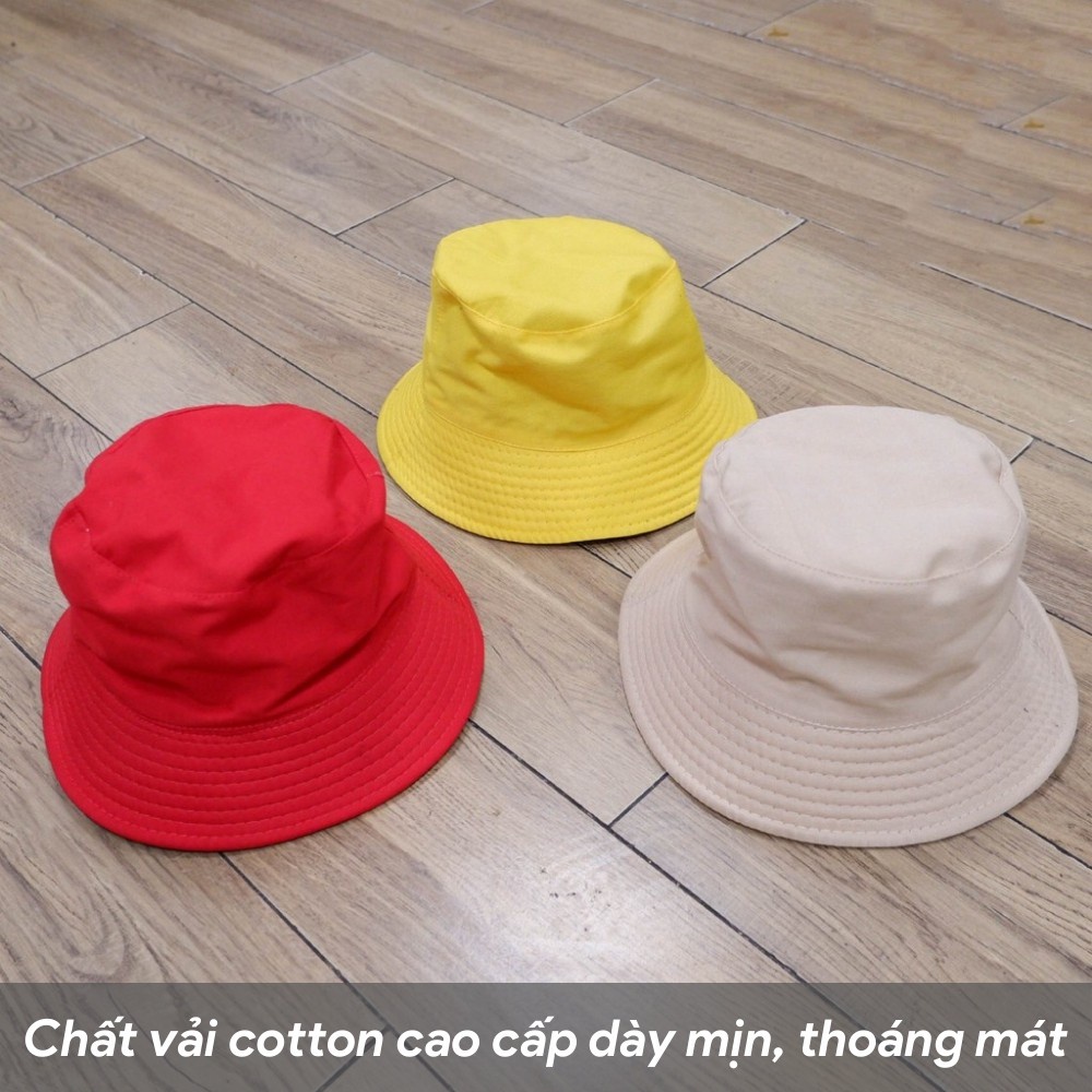 Mũ bucket tròn vành trơn nhiều màu phong cách Ulzzang Unisex T02