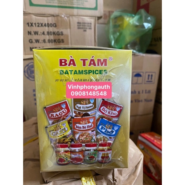 Bột gia vị Bò kho/ phở/ bún bò huế/ ngũ vị hương/ cary/ ragu Bà Tám gói 10gr