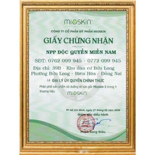 Xịt khoáng Mioskin tế bào gốc 5:1 nhập khẩu chính hãng Hàn Quốc