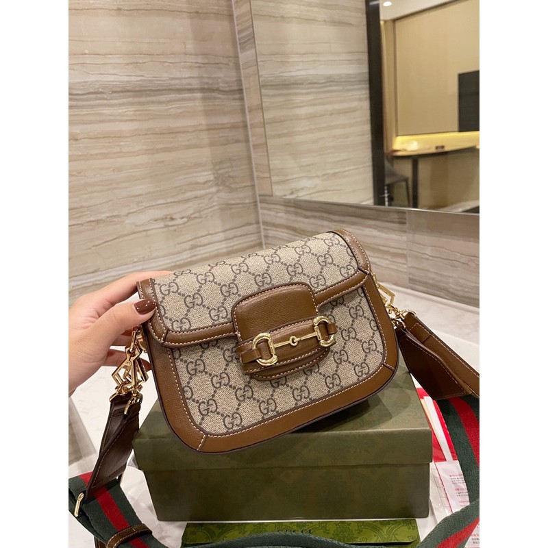 Túi đeo chéo thời trang nữ thương hiệu Gucci GG da thật cao cấp phong cách retro