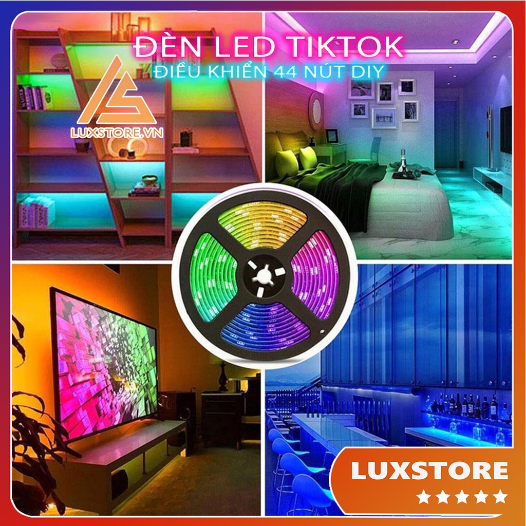 ĐÈN LED TIKTOK, ĐÈN LED TRANG TRÍ CUỘN 5M RGB DÁN TƯỜNG TRANG TRÍ DECOR PHÒNG NGỦ, BACKGROUND QUAY VIDEO TIKTOK LUXSTORE