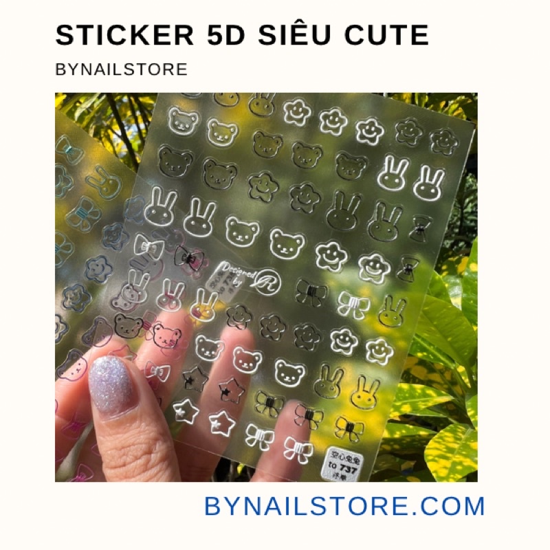 Sticker 5D dán móng nail cute (1pcs)