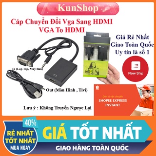 ❤️kunshopvn❤️ cáp chuyển đổi vga sang hdmi có audio vga to hdmi hàng tốt bán chạy nhất cổng chuyển vga to hdmi