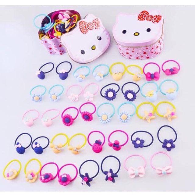 Hộp buộc tóc sắt Kitty siêu yêu, siêu cưng cho bé gái