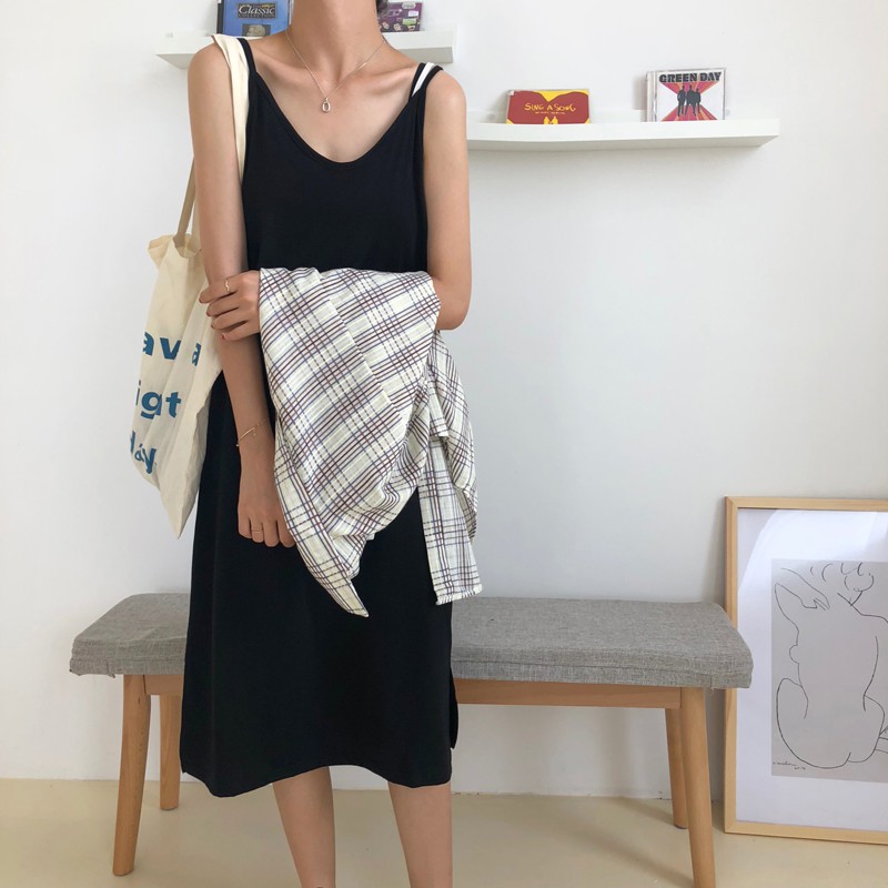 Váy thun 2 dây cotton dáng suông dài thoáng mát và năng động by Liola.thietke