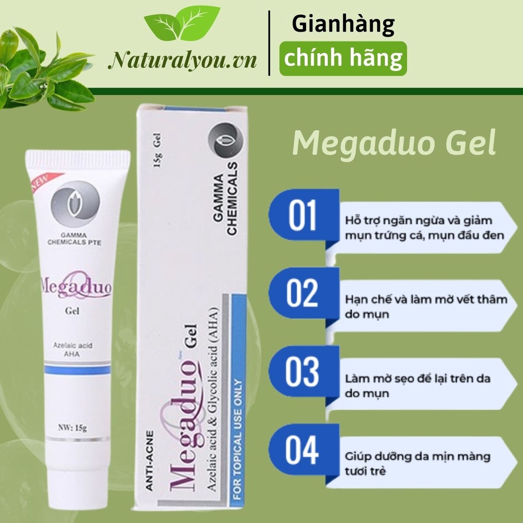 Megaduo Gel Ngừa Mụn Ẩn, Mờ Thâm, Dưỡng Da, Chống Lão Hóa 15g Chính Hãng | Naturalyou.vn