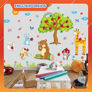 Decal dán tường bác gấu nâu