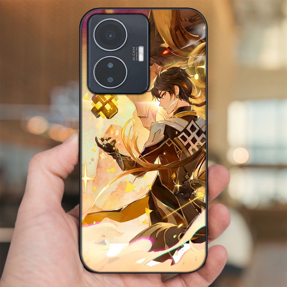 Ốp lưng Vivo Y55 2022 viền đen in hình Zhongli Genshin Impact