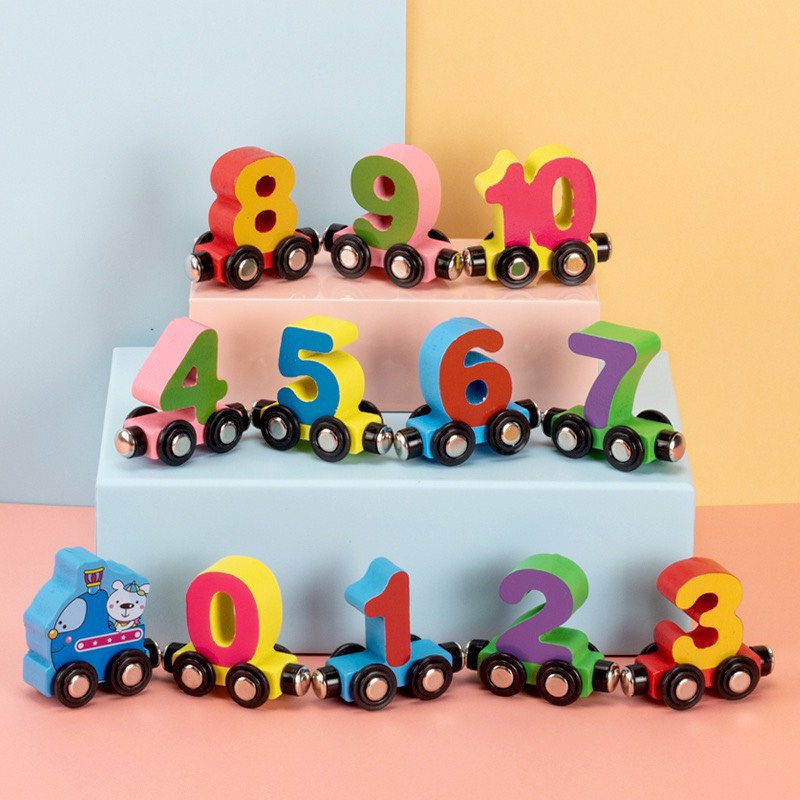 Bộ đồ chơi gỗ đoàn tàu nam châm Totorokids đồ chơi giáo dục sớm, đồ chơi thông minh cho bé