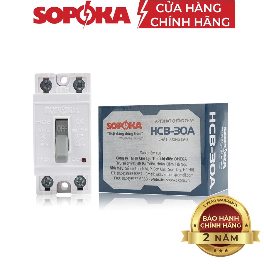 Aptomat chất lượng cao SOPOKA HCB 25A-30A - 40A