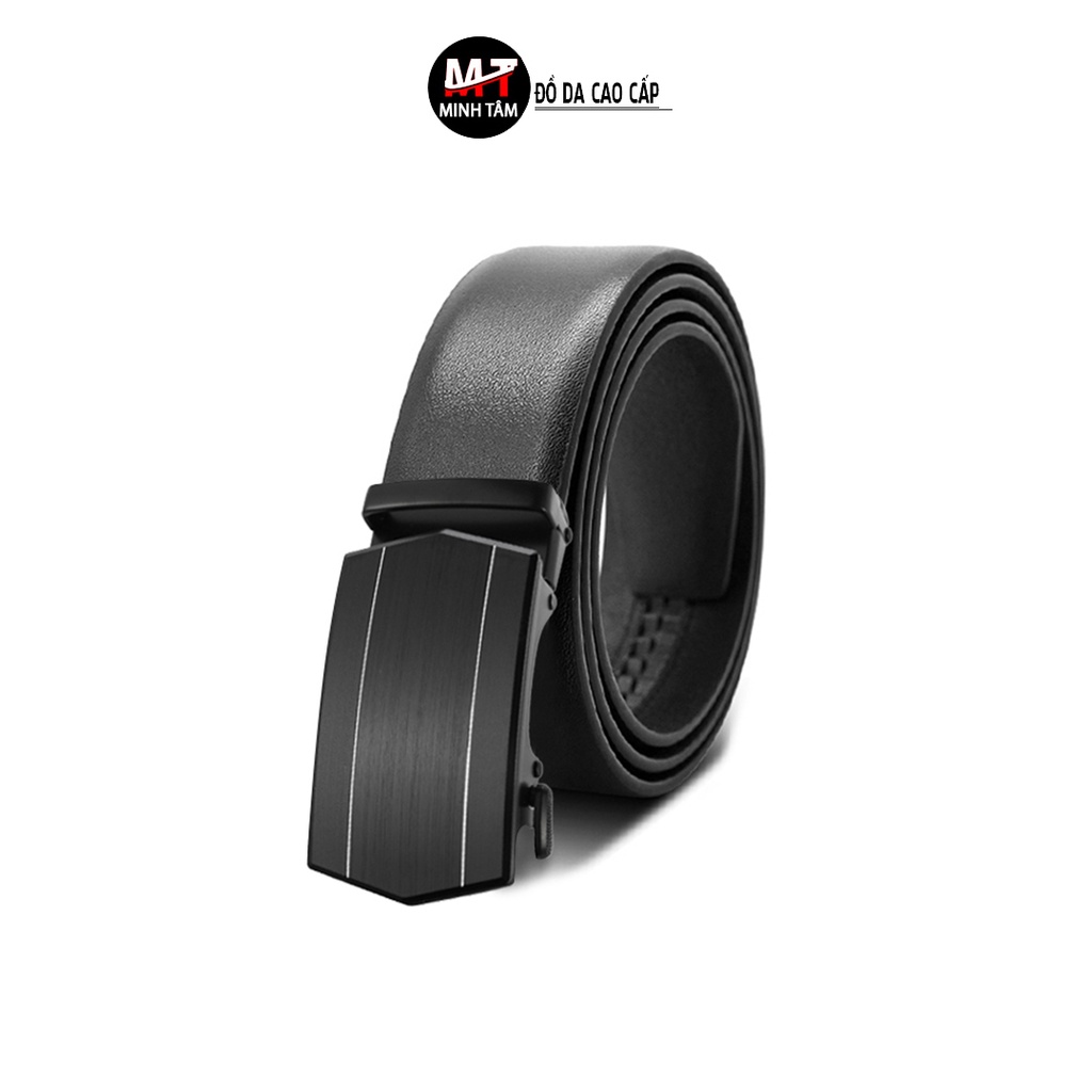 Thắt lưng nam Minh Tâm da bò , khóa kim loại kiểu khóa tự động MT491-20H