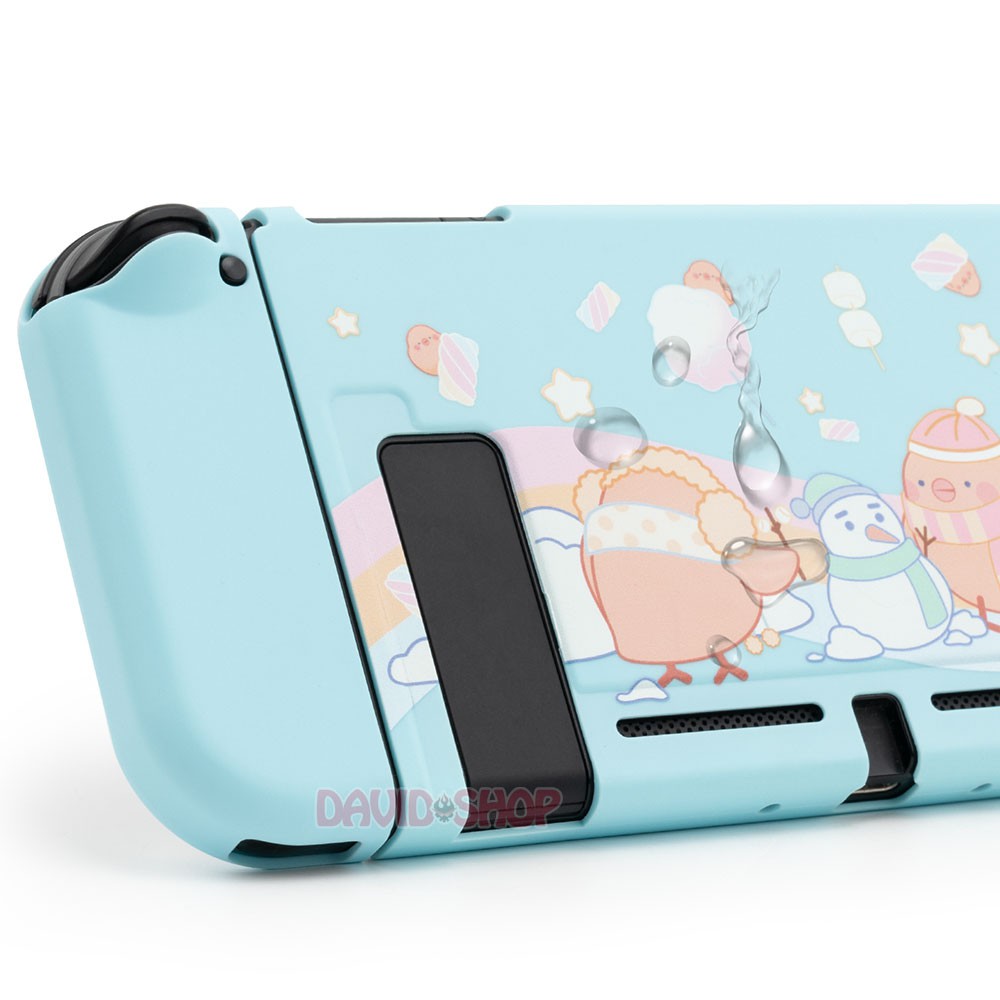 Ốp lưng + case Joy-Con chủ đề Gà Con Chơi Tuyết dẻo cao cấp hãng Geekshare cho Nintendo Switch