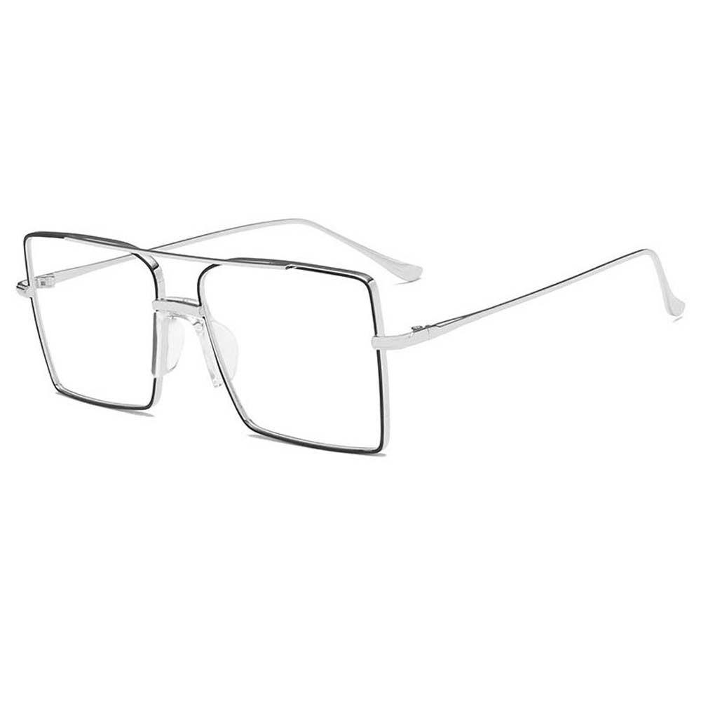 JARRED Mắt Kính Gọng Kim Loại Tròng Vuông Trong Suốt Chống Bức Xạ Nhiều Màu Sắc