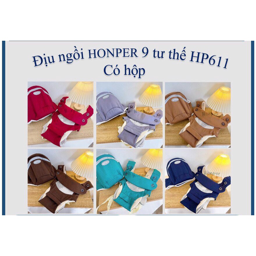 Địu Ngồi Cho Bé Honper Cao Cấp 9 Tư Thế, Có Đỡ Cổ Babibu - DNH
