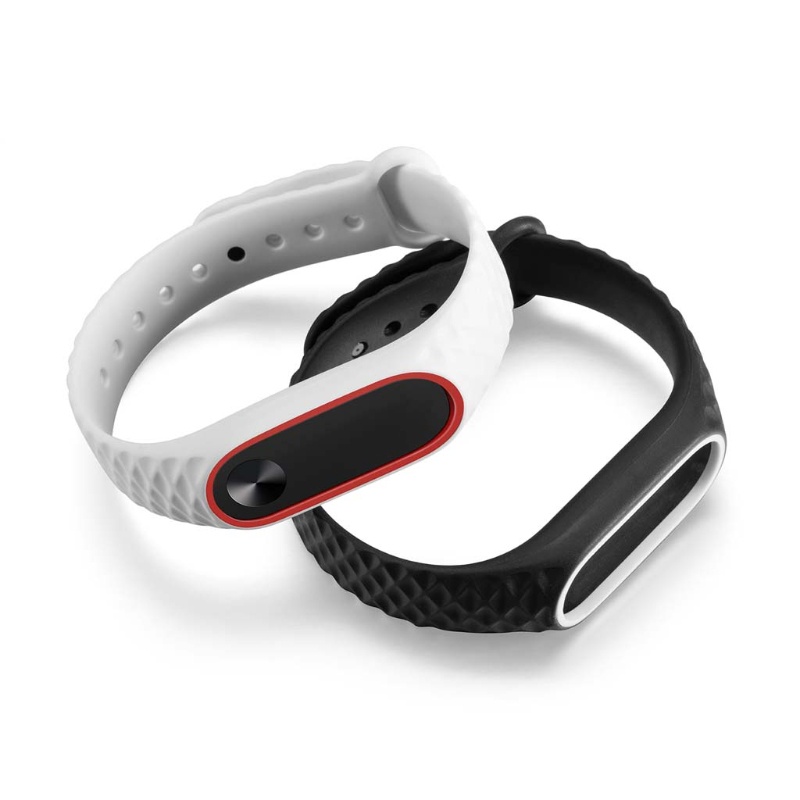 Dây Đeo Tay Thay Thế Chất Liệu Silicon Họa Tiết Hình Thoi Cho Xiaomi MI Band 2