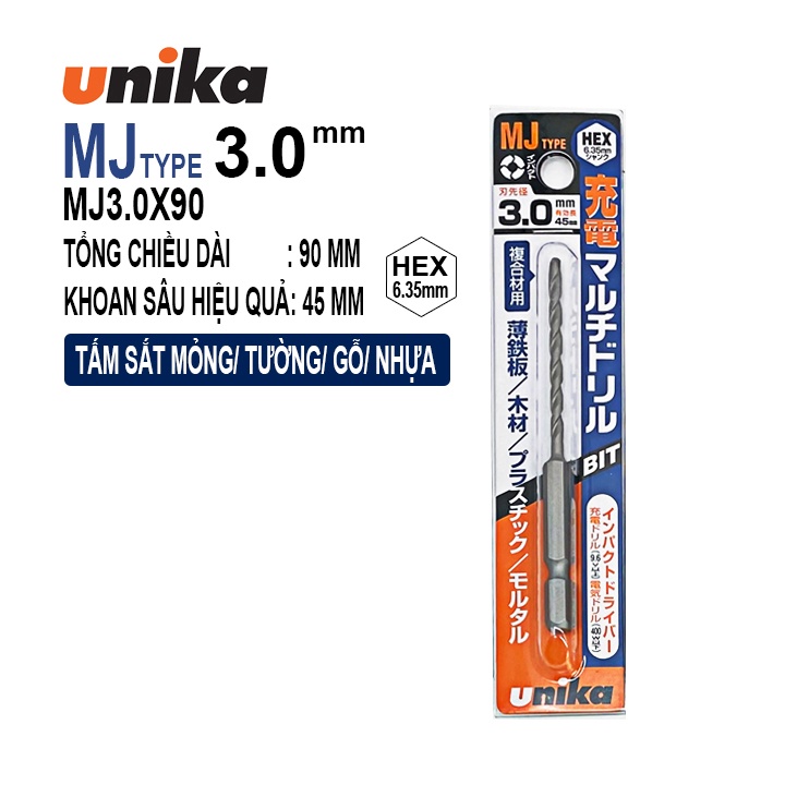MŨI KHOAN ĐA NĂNG CHUÔI LỤC GIÁC UNIKA