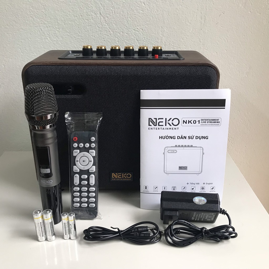 Loa hát Karaoke di động Neko NK01 có Bluetooth kèm 01 mic không dây - TẶNG PIN SẠC