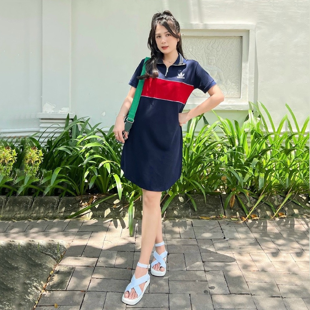 Đầm Suông A.di.das Form Rộng, Chất vải Thoáng Mát.