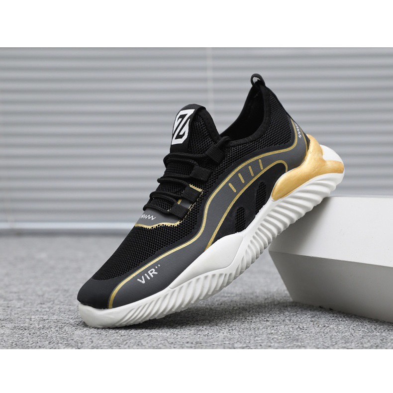 Giày sneaker nam Đế Phồng Gót Vàng - xu hướng mới  Hottrend 2022