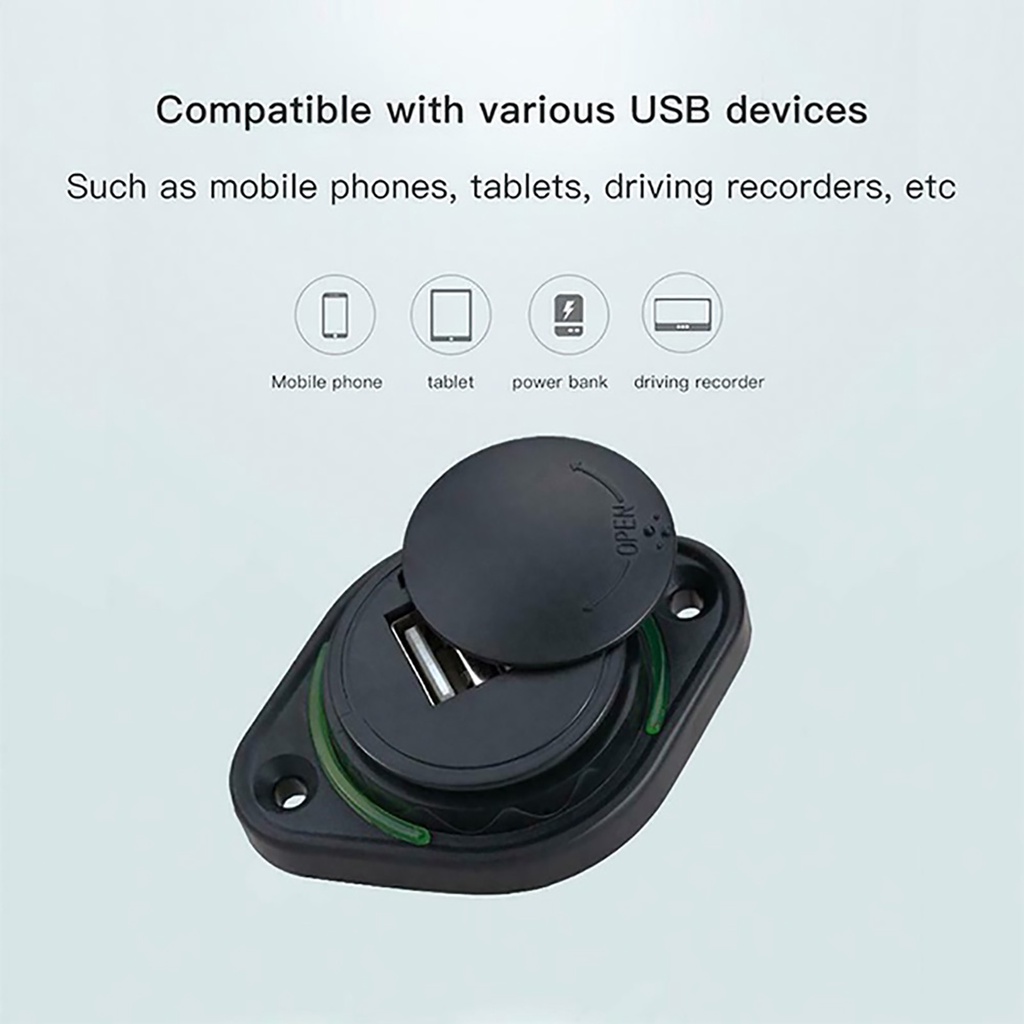 Ổ Cắm Sạc Dạng Trượt Cổng USB Kép 3.1A 12-24V Cho Xe Hơi / Tàu Thuyền