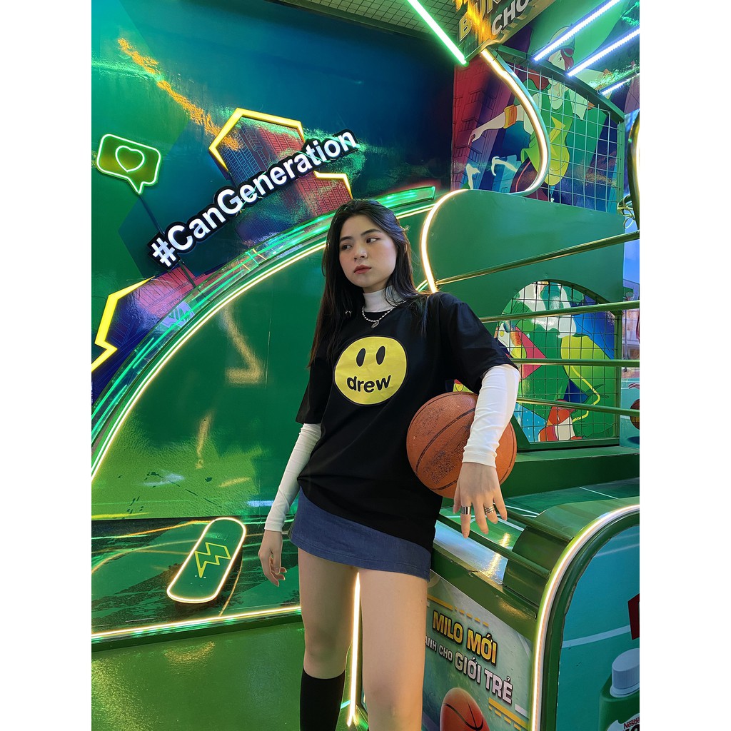 Áo Thun Dáng Rộng Mặt Cười SGES Cotton Streetwear Nam Nữ | BigBuy360 - bigbuy360.vn