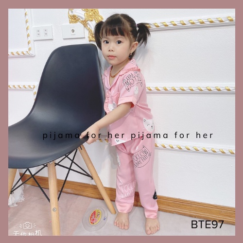 Set Pijama Mặc Nhà Tay Cộc Quần Dài Cho Bé Gái Xinh Xắn Đáng Yêu size 10-32kg