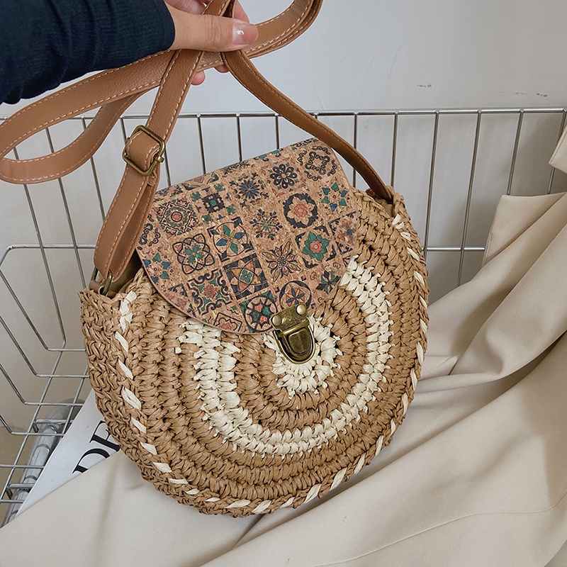 Ielgy niche Dệt messenger Hình Tròn Nhỏ Cho Nữ