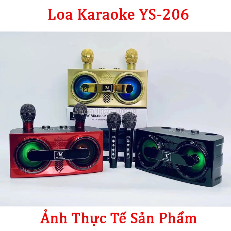 Loa Karaoke Kiêm Micro Không Dây YS 206 Hỗ Trợ USB, Thẻ Nhớ, Bluetooth Cho Âm Thanh To Rõ Rành Thuận Tiện Sử Dụng.