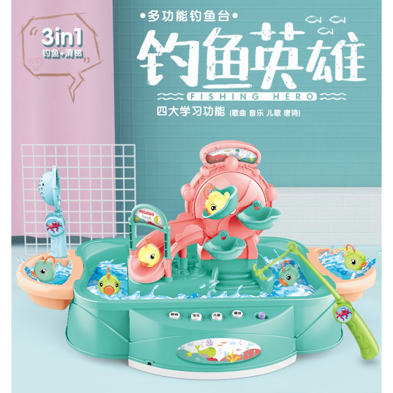 HÀNG XỊN] Đồ chơi câu cá , đàn cầu trượt, leo thang 3 trong 1 cao cấp