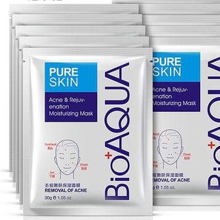 (chính hãng) Combo 10 miếng mặt nạ bioaqua PURE SKIN, hỗ trợ giảm sưng mụn đỏ, ngăn ngừa mụn8