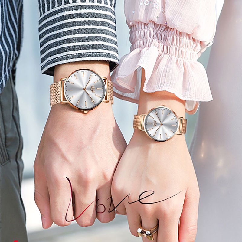 Đồng hồ thạch anh chống thấm nước hiệu LIGE dành cho cặp đôi