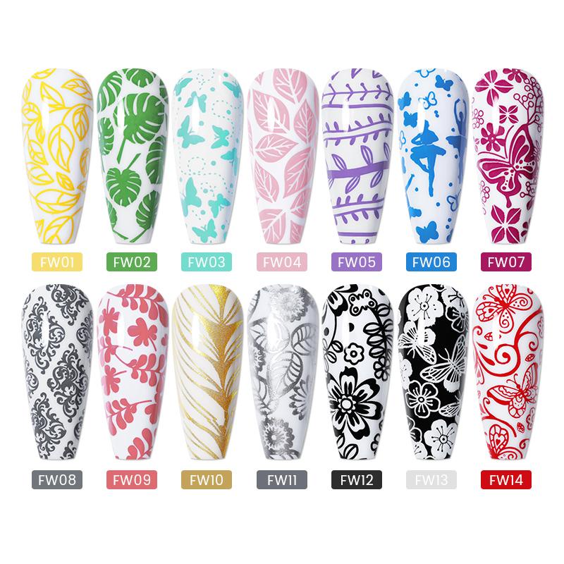 BORN PRETTY 1 Lọ Gel Sơn Móng Tay Màu Trắng/Đen/Hồng Với Dung Tích Hiệu 8ML