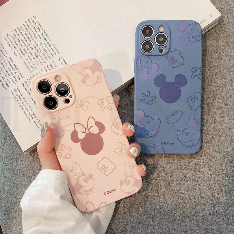 Ốp Điện Thoại TPU Viền Silicon Hình Mickey Minnie Cho iPhone 12 13 Mini 13 12 11 Pro MAX XS MAX XR X 7 8 6 6S Plus SE 2020