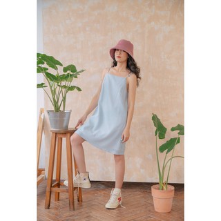LIBÉ - Đầm 2 dây form suông màu xanh biển