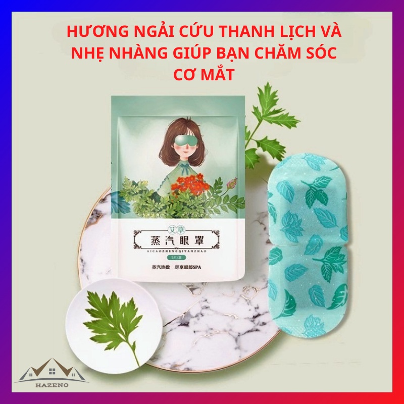 Miếng Chườm Mắt Chườm Nóng Hơi Nước Thư Giãn Giảm Mỏi Mắt Tăng Cường Thị Lực Kiêm Bịt Mắt Ngủ Mặt Nạ Ngủ HAZENO ZN006